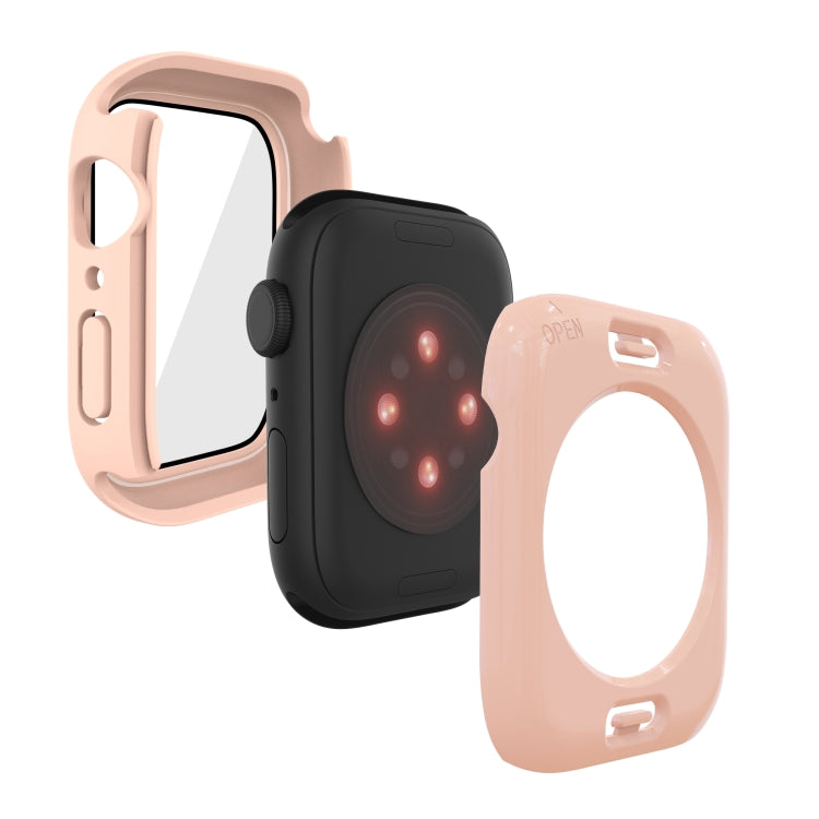 PC + Tempered Glass Film Waterproof Watch Case with Lower Cover For Apple Watch Series 8 / 7 45mm