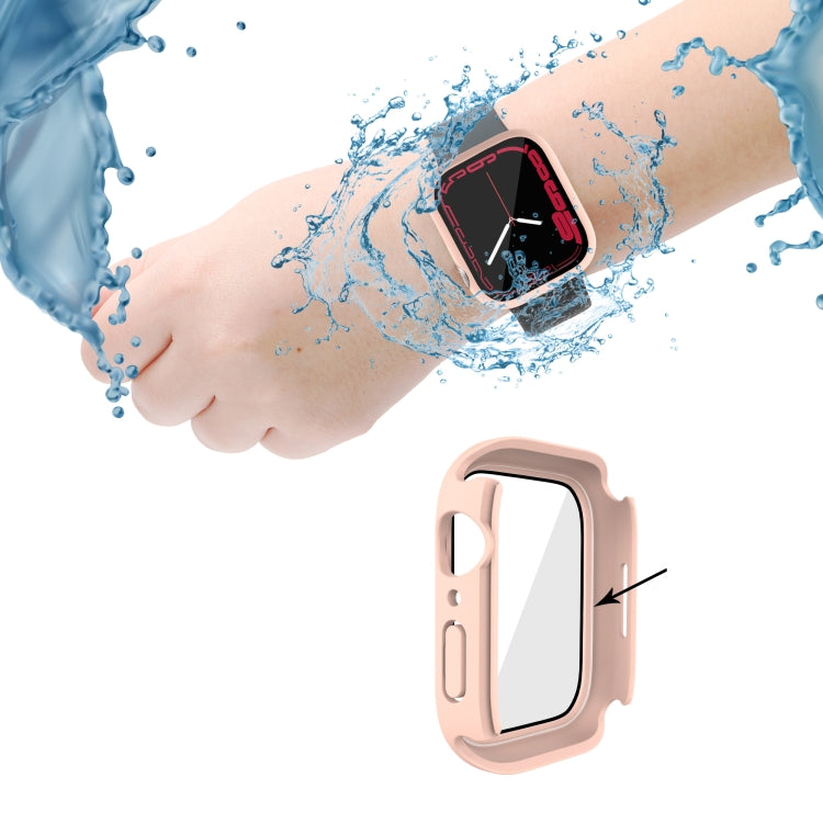 PC + Tempered Glass Film Waterproof Watch Case with Lower Cover For Apple Watch Series 8 / 7 45mm