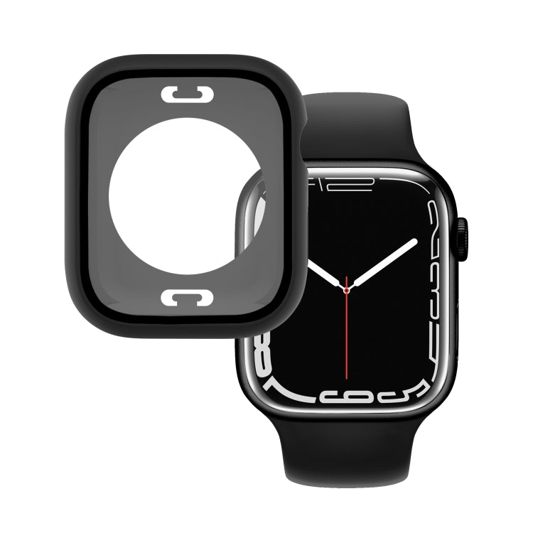 PC + Tempered Glass Film Waterproof Watch Case with Lower Cover For Apple Watch Series 8 / 7 45mm