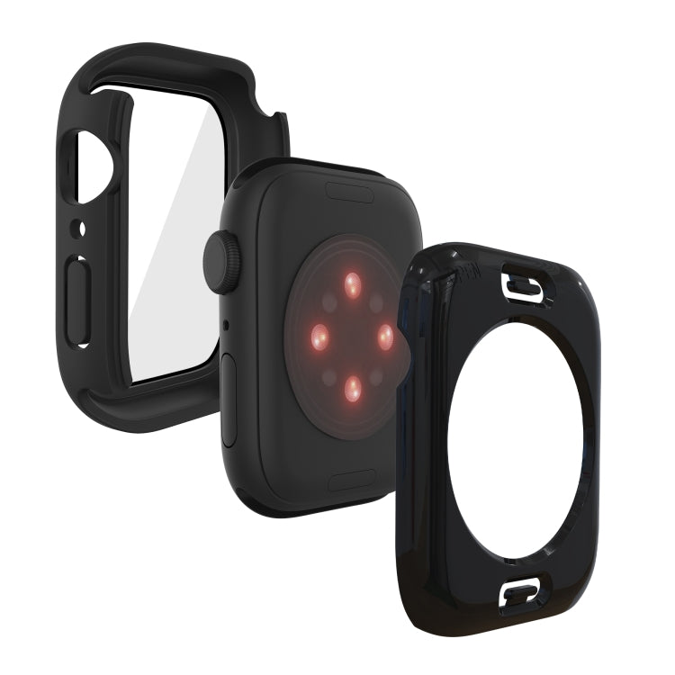 PC + Tempered Glass Film Waterproof Watch Case with Lower Cover For Apple Watch Series 8 / 7 45mm