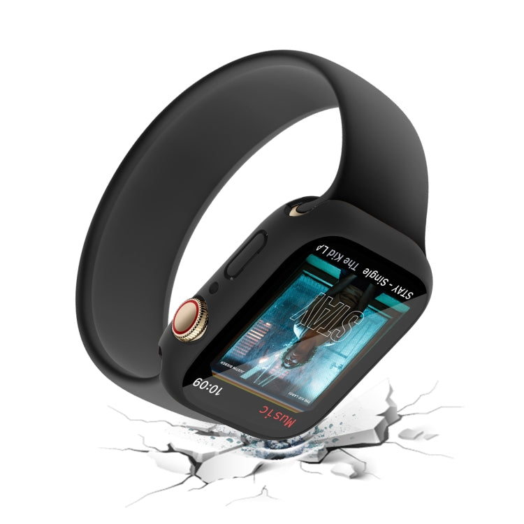 PC + Tempered Glass Film Waterproof Watch Case with Lower Cover For Apple Watch Series 8 / 7 45mm