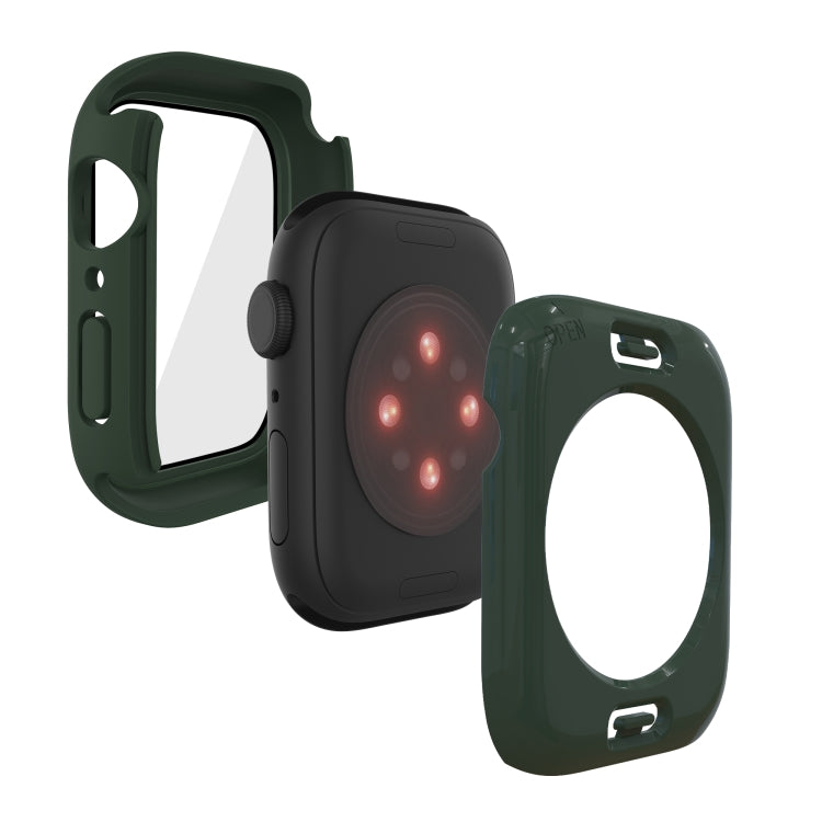 PC + Tempered Glass Film Waterproof Watch Case with Lower Cover For Apple Watch Series 8 / 7 45mm