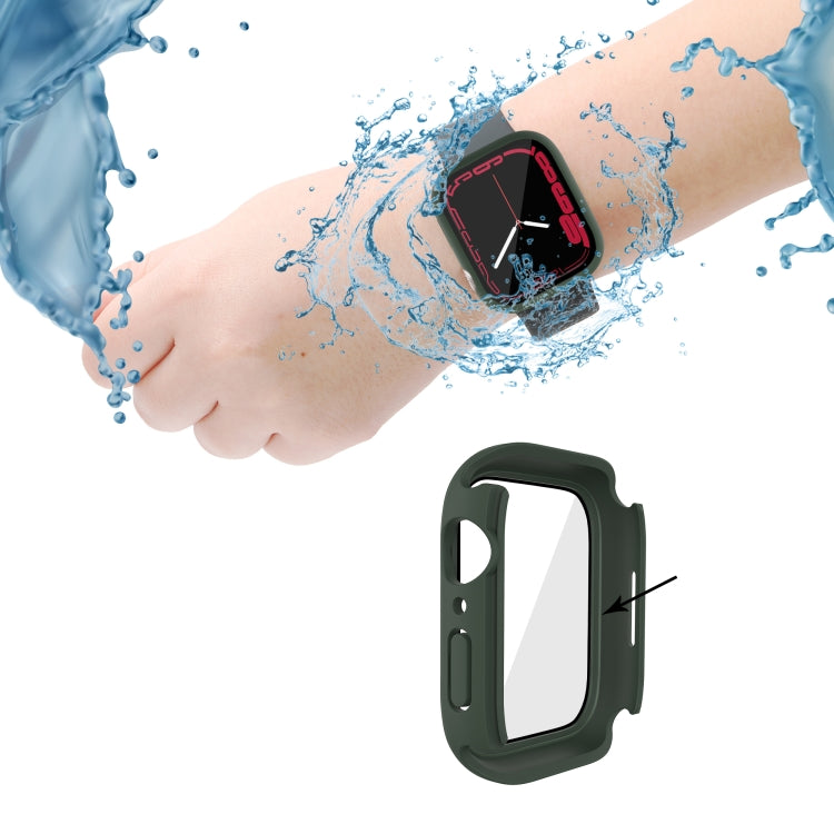 PC + Tempered Glass Film Waterproof Watch Case with Lower Cover For Apple Watch Series 8 / 7 45mm