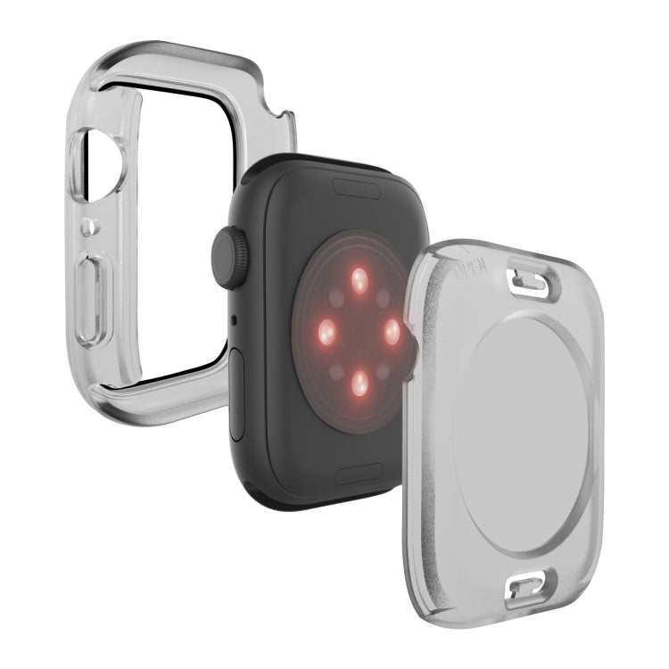 PC + Tempered Glass Film Waterproof Watch Case with Lower Cover For Apple Watch Series 8 / 7 45mm