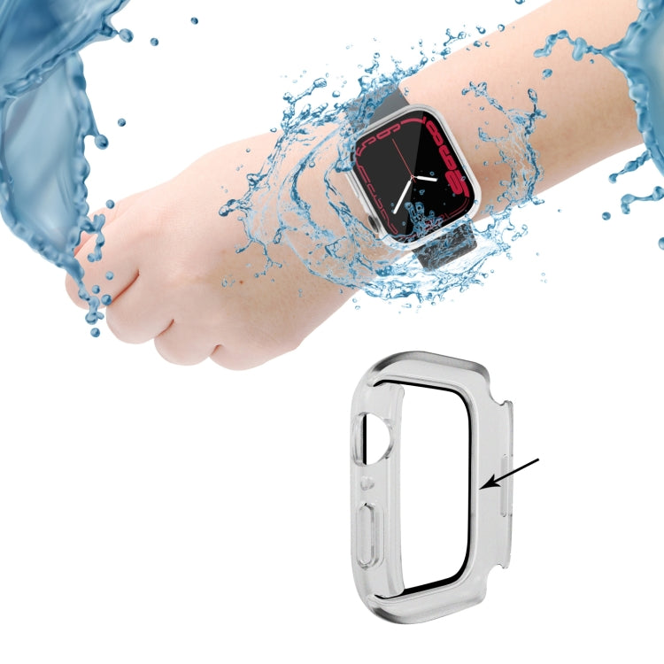 PC + Tempered Glass Film Waterproof Watch Case with Lower Cover For Apple Watch Series 8 / 7 45mm