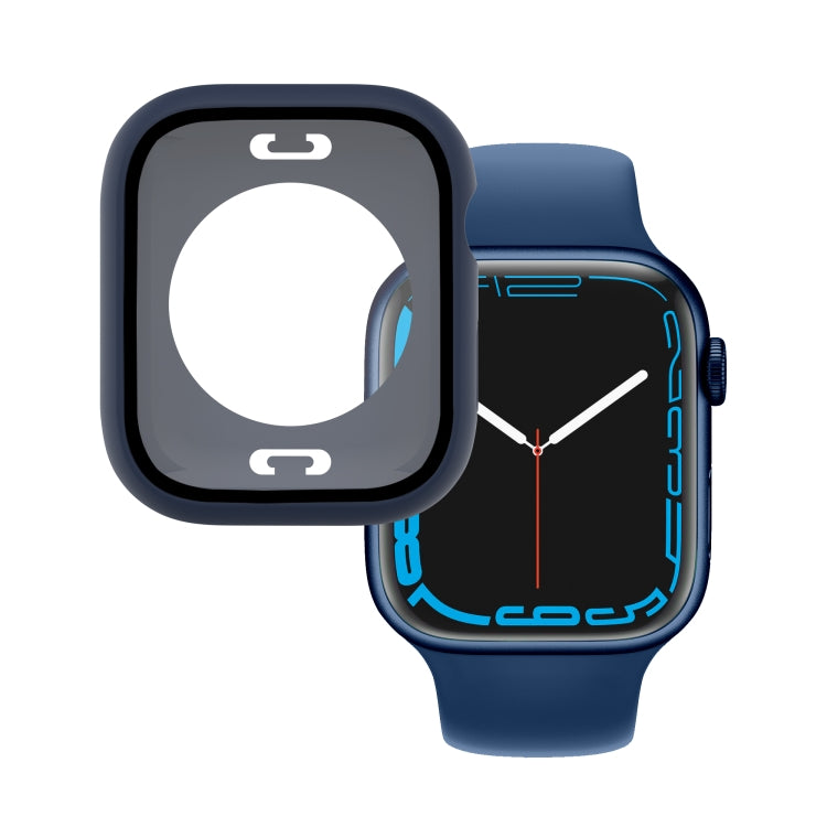 PC + Tempered Glass Film Waterproof Watch Case with Lower Cover For Apple Watch Series 8 / 7 45mm