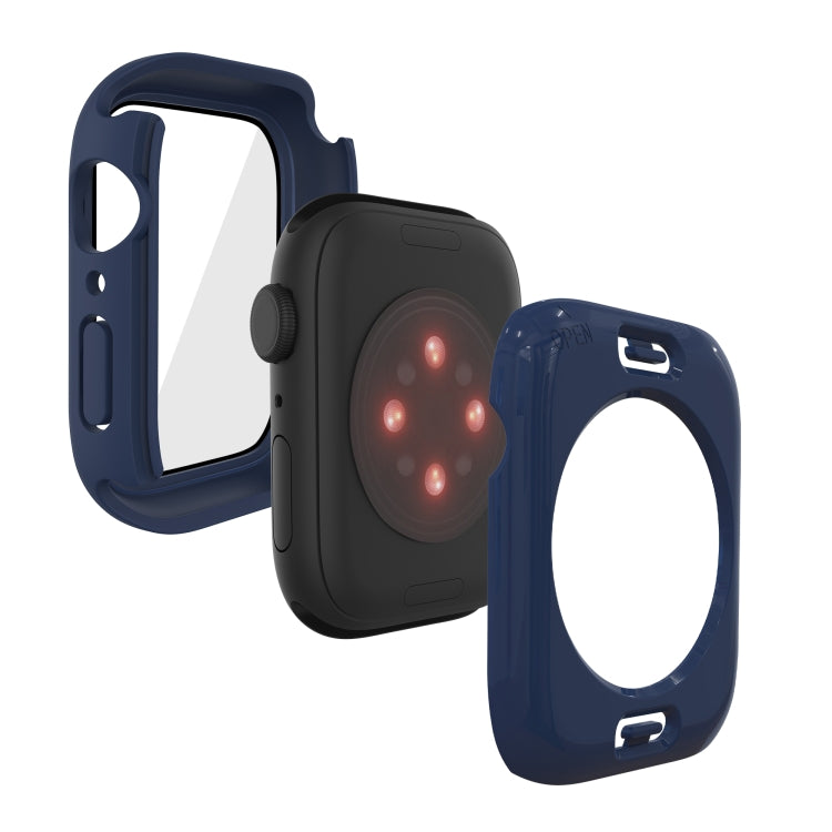 PC + Tempered Glass Film Waterproof Watch Case with Lower Cover For Apple Watch Series 8 / 7 45mm