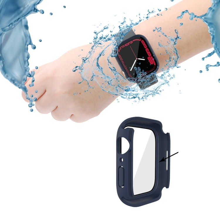 PC + Tempered Glass Film Waterproof Watch Case with Lower Cover For Apple Watch Series 8 / 7 45mm