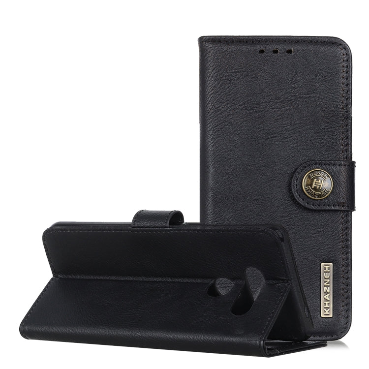For LG Q70 KHAZNEH Cowhide Texture PU + TPU Horizontal Flip Leather Case with Holder & Card Slots & Wallet