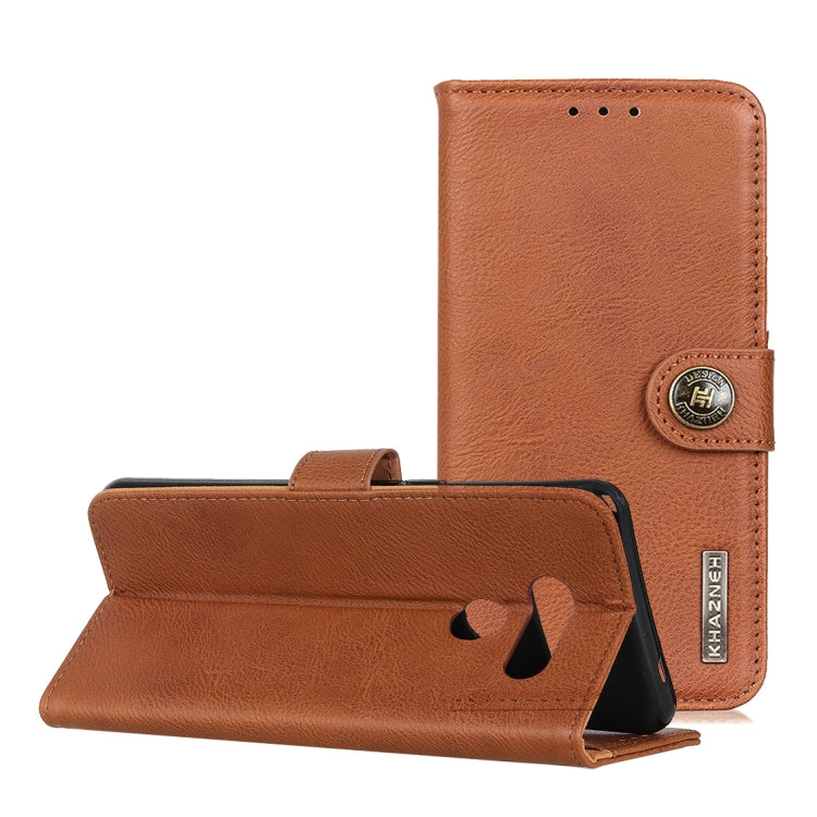 For LG Q70 KHAZNEH Cowhide Texture PU + TPU Horizontal Flip Leather Case with Holder & Card Slots & Wallet