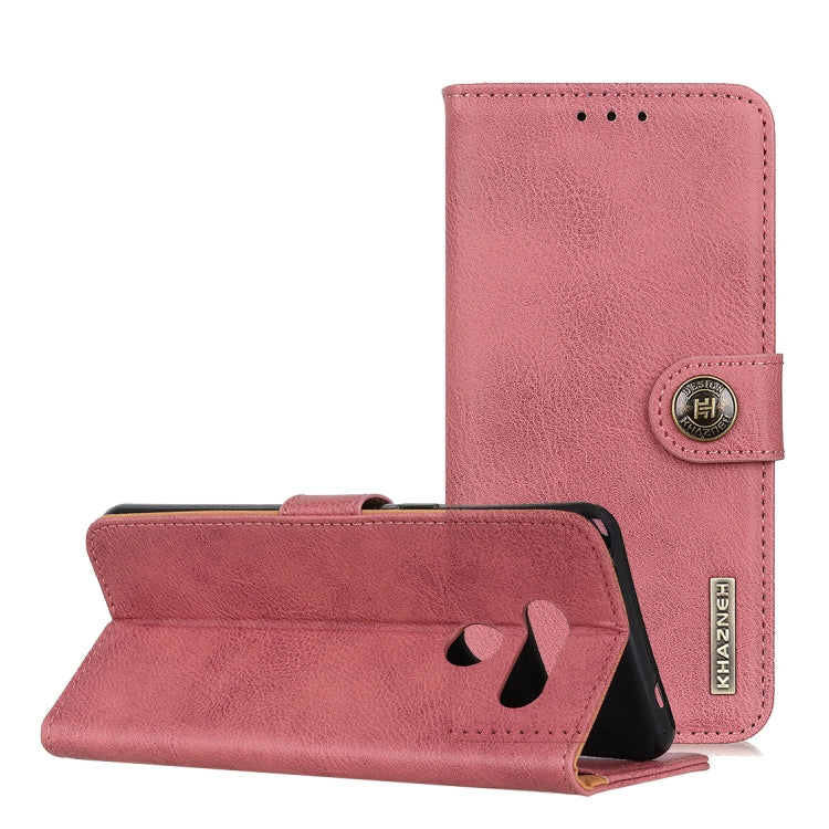 For LG Q70 KHAZNEH Cowhide Texture PU + TPU Horizontal Flip Leather Case with Holder & Card Slots & Wallet