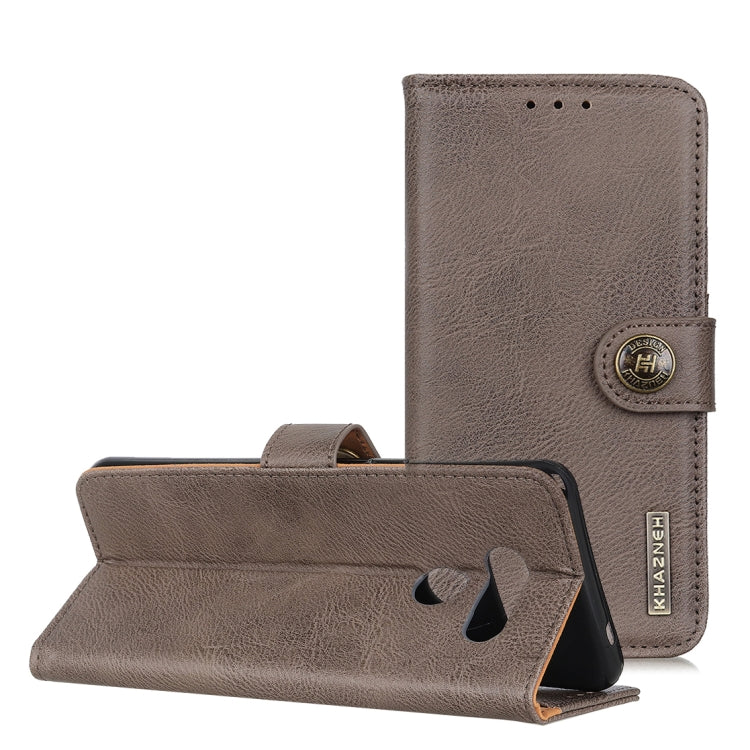 For LG Q70 KHAZNEH Cowhide Texture PU + TPU Horizontal Flip Leather Case with Holder & Card Slots & Wallet