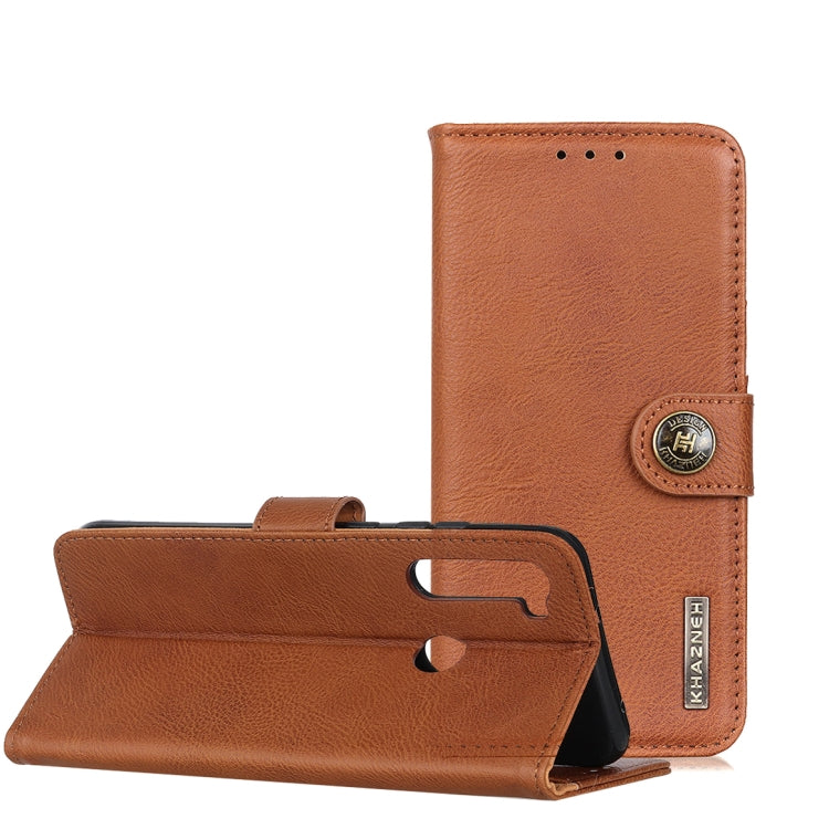 For Moto G8 Power KHAZNEH Cowhide Texture PU + TPU Horizontal Flip Leather Case with Holder & Card Slots & Wallet
