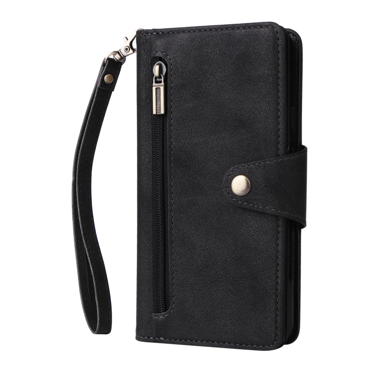 For Google Pixel 3A Rivet Buckle 9 Cards Three Fold Leather Phone Case
