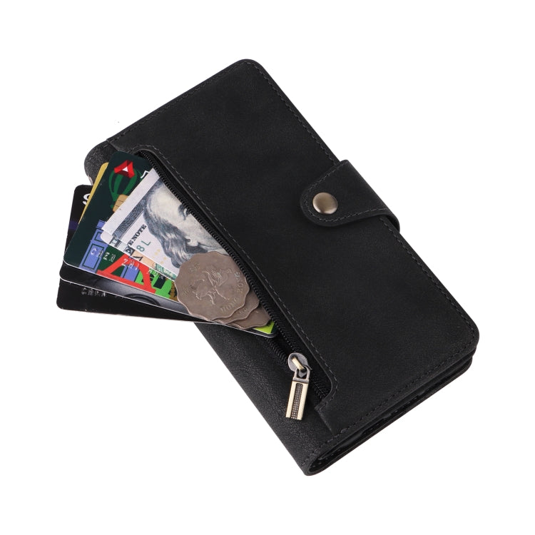 For Google Pixel 3A Rivet Buckle 9 Cards Three Fold Leather Phone Case
