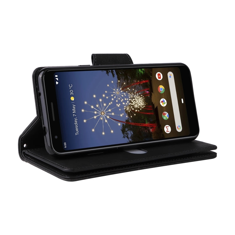 For Google Pixel 3A Rivet Buckle 9 Cards Three Fold Leather Phone Case