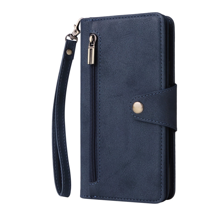 For Google Pixel 3A Rivet Buckle 9 Cards Three Fold Leather Phone Case