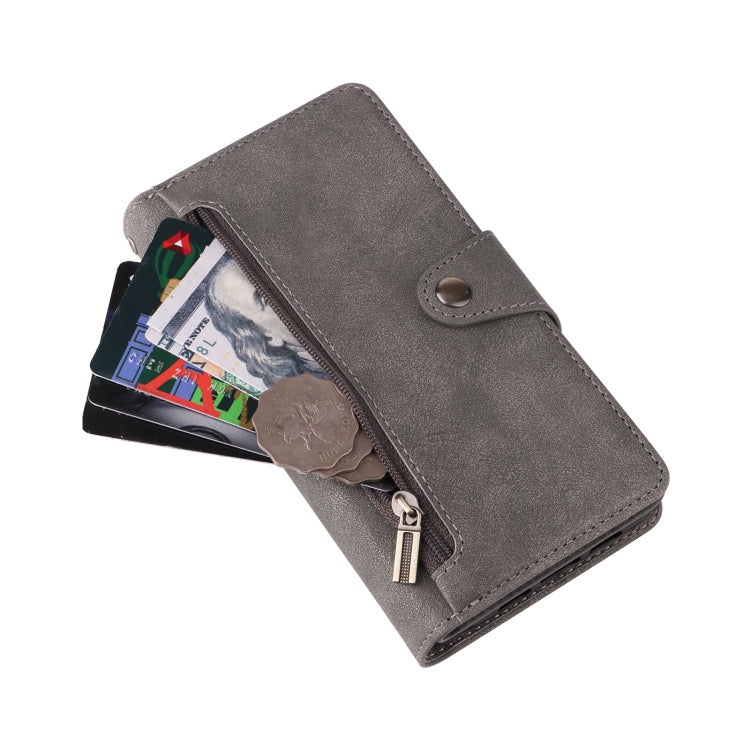 For Google Pixel 3A Rivet Buckle 9 Cards Three Fold Leather Phone Case
