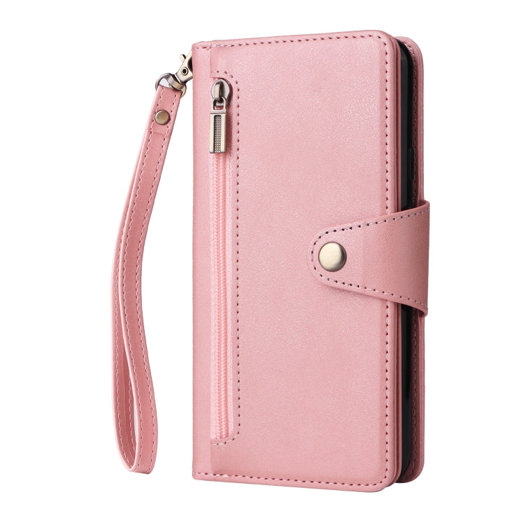 For Google Pixel 3A Rivet Buckle 9 Cards Three Fold Leather Phone Case
