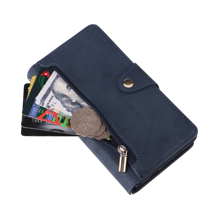 For Google Pixel 3A XL Rivet Buckle 9 Cards Three Fold Leather Phone Case