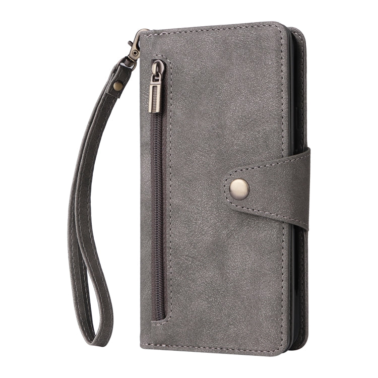 For Google Pixel 3A XL Rivet Buckle 9 Cards Three Fold Leather Phone Case