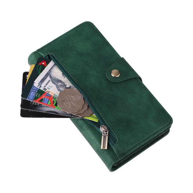 For Google Pixel 3A XL Rivet Buckle 9 Cards Three Fold Leather Phone Case