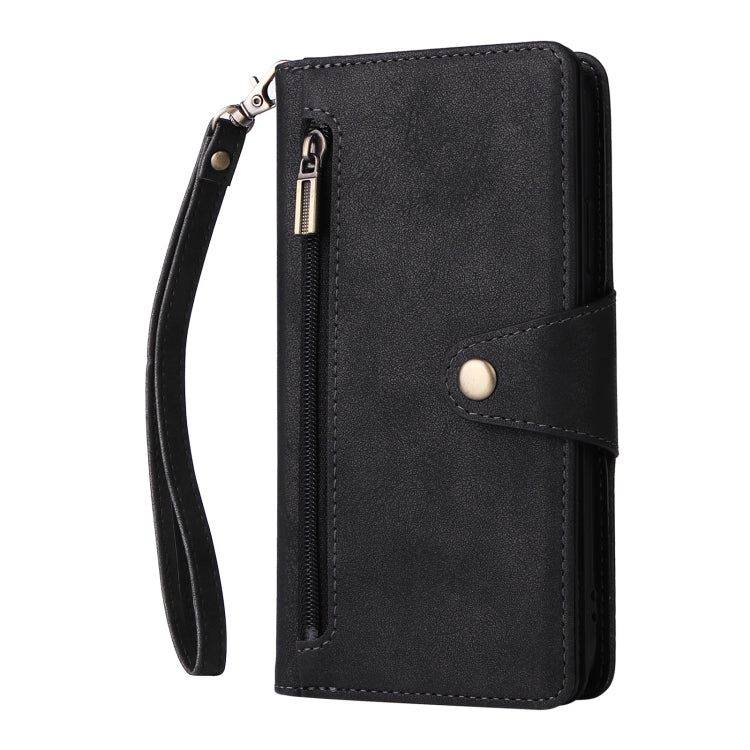 For Google Pixel 4 Rivet Buckle 9 Cards Three Fold Leather Phone Case