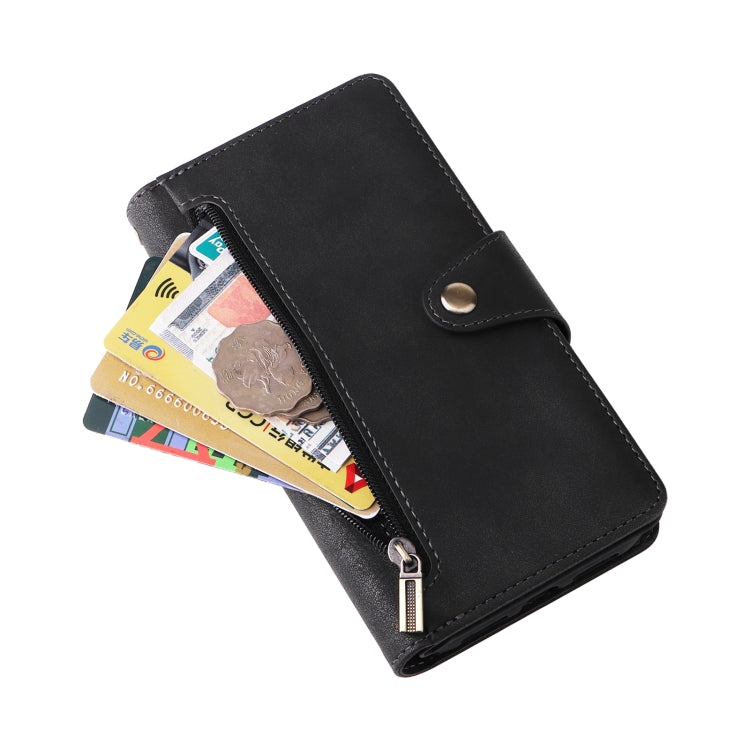 For Google Pixel 4 Rivet Buckle 9 Cards Three Fold Leather Phone Case