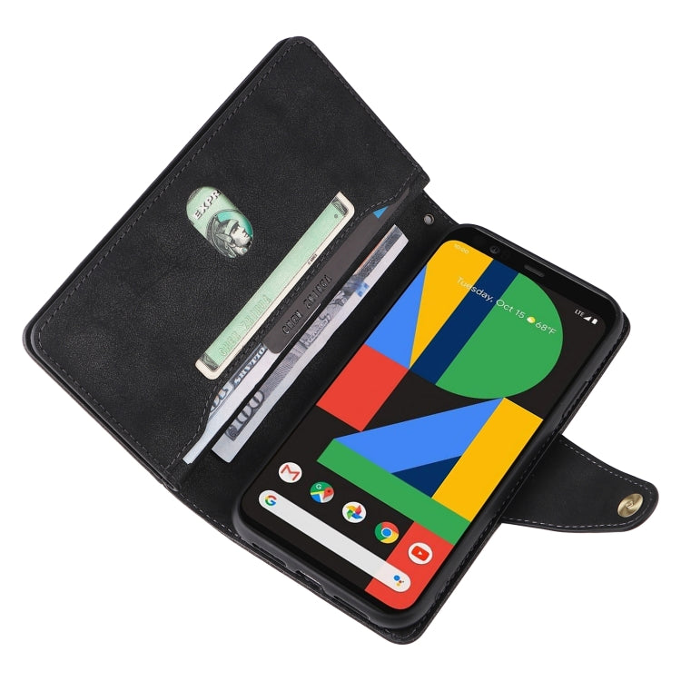 For Google Pixel 4 Rivet Buckle 9 Cards Three Fold Leather Phone Case