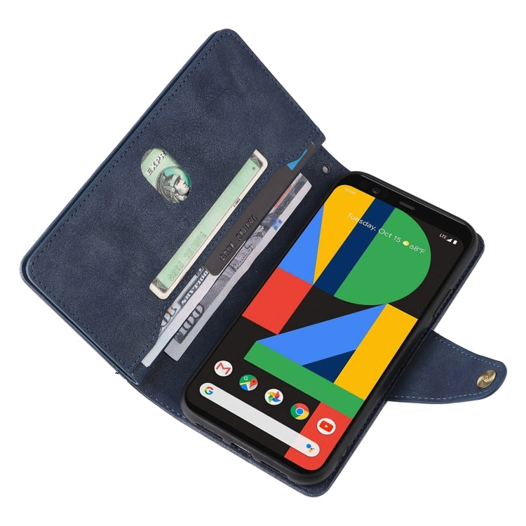For Google Pixel 4 Rivet Buckle 9 Cards Three Fold Leather Phone Case
