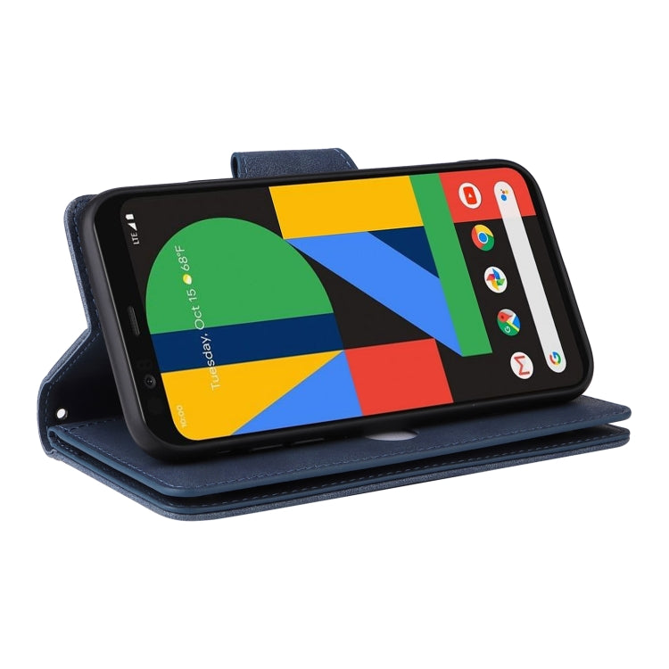 For Google Pixel 4 Rivet Buckle 9 Cards Three Fold Leather Phone Case
