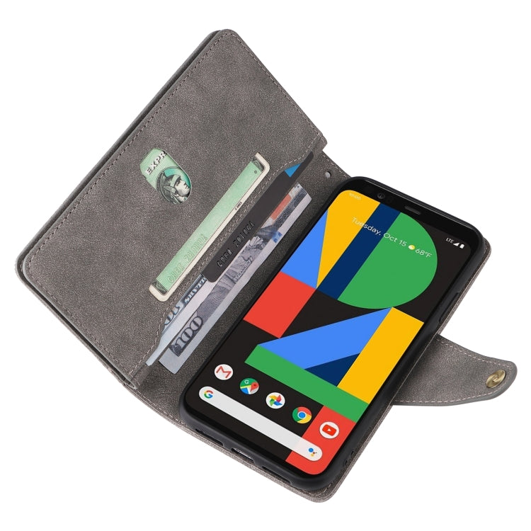 For Google Pixel 4 Rivet Buckle 9 Cards Three Fold Leather Phone Case