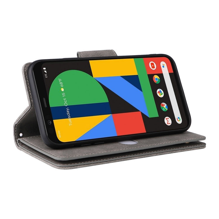 For Google Pixel 4 Rivet Buckle 9 Cards Three Fold Leather Phone Case