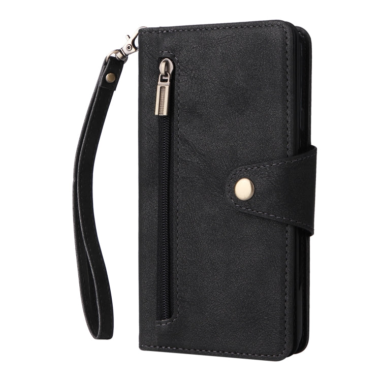 For Google Pixel 4A 4G Rivet Buckle 9 Cards Three Fold Leather Phone Case