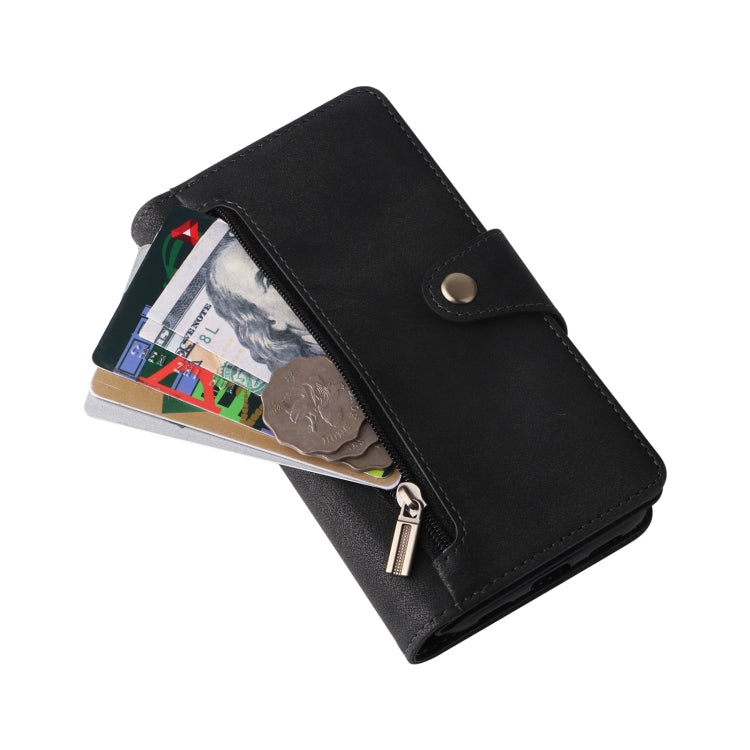 For Google Pixel 4A 4G Rivet Buckle 9 Cards Three Fold Leather Phone Case