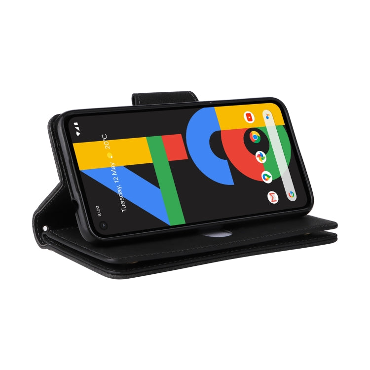 For Google Pixel 4A 4G Rivet Buckle 9 Cards Three Fold Leather Phone Case