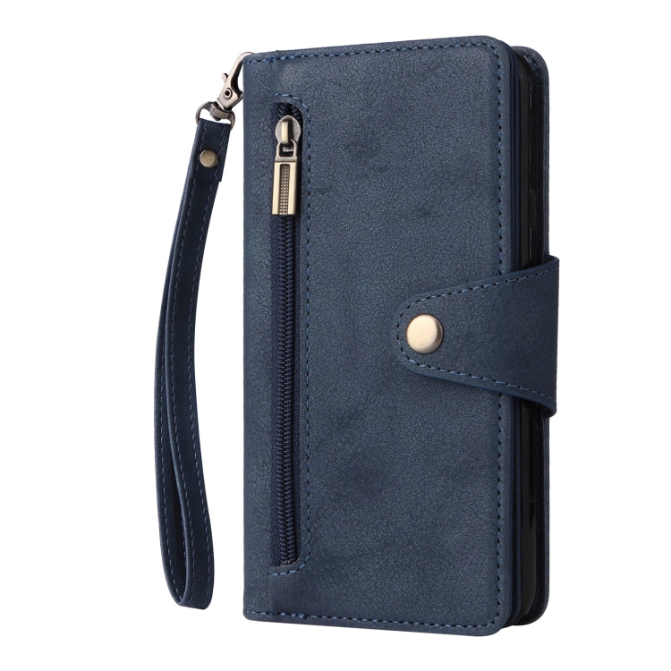 For Google Pixel 4A 4G Rivet Buckle 9 Cards Three Fold Leather Phone Case