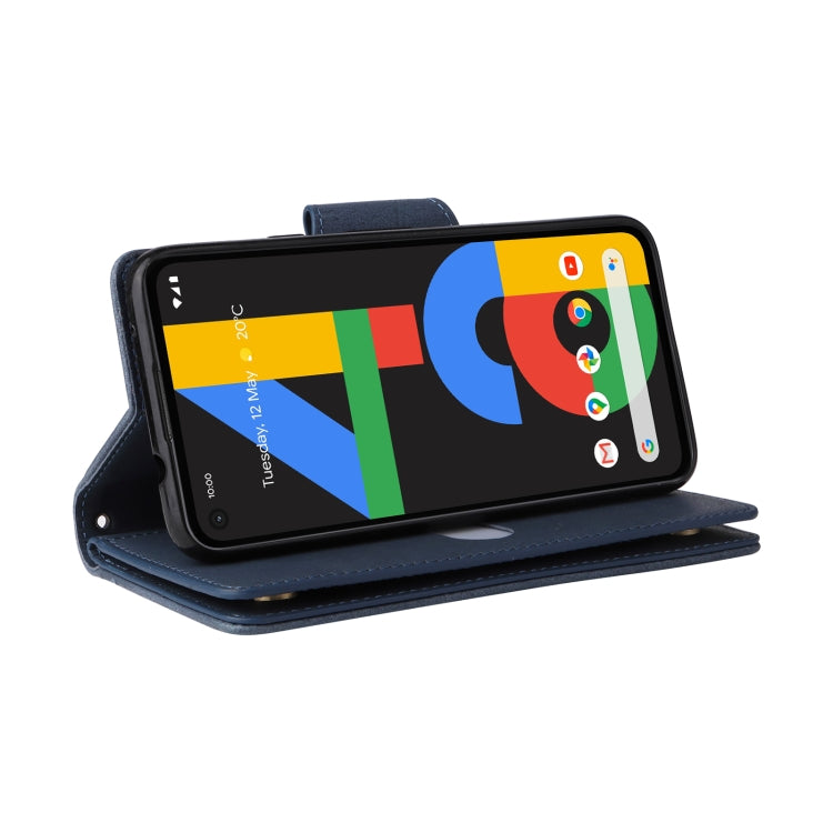 For Google Pixel 4A 4G Rivet Buckle 9 Cards Three Fold Leather Phone Case