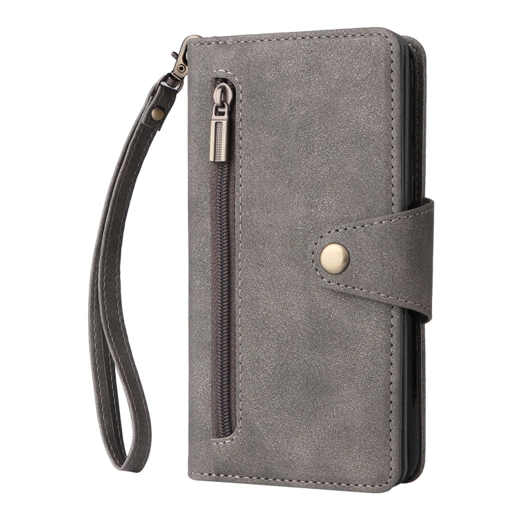For Google Pixel 4A 4G Rivet Buckle 9 Cards Three Fold Leather Phone Case