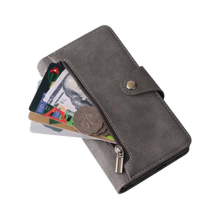 For Google Pixel 4A 4G Rivet Buckle 9 Cards Three Fold Leather Phone Case