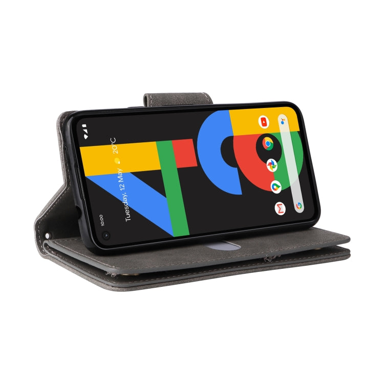 For Google Pixel 4A 4G Rivet Buckle 9 Cards Three Fold Leather Phone Case