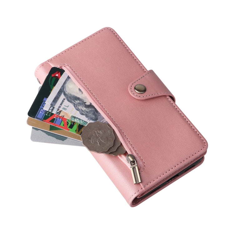 For Google Pixel 4A 4G Rivet Buckle 9 Cards Three Fold Leather Phone Case