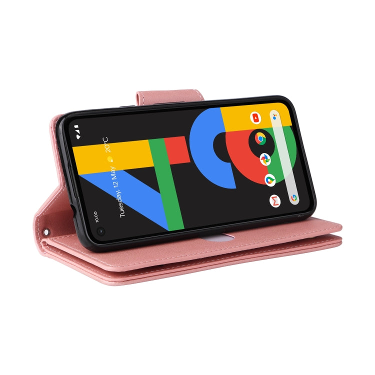 For Google Pixel 4A 4G Rivet Buckle 9 Cards Three Fold Leather Phone Case