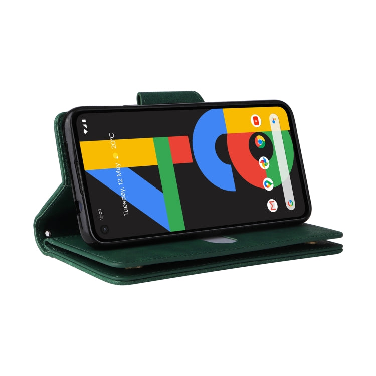 For Google Pixel 4A 4G Rivet Buckle 9 Cards Three Fold Leather Phone Case
