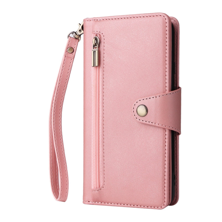 For Google Pixel 4A 5G Rivet Buckle 9 Cards Three Fold Leather Phone Case