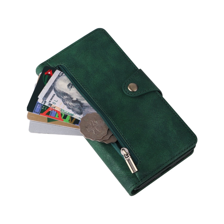 For Google Pixel 4A 5G Rivet Buckle 9 Cards Three Fold Leather Phone Case