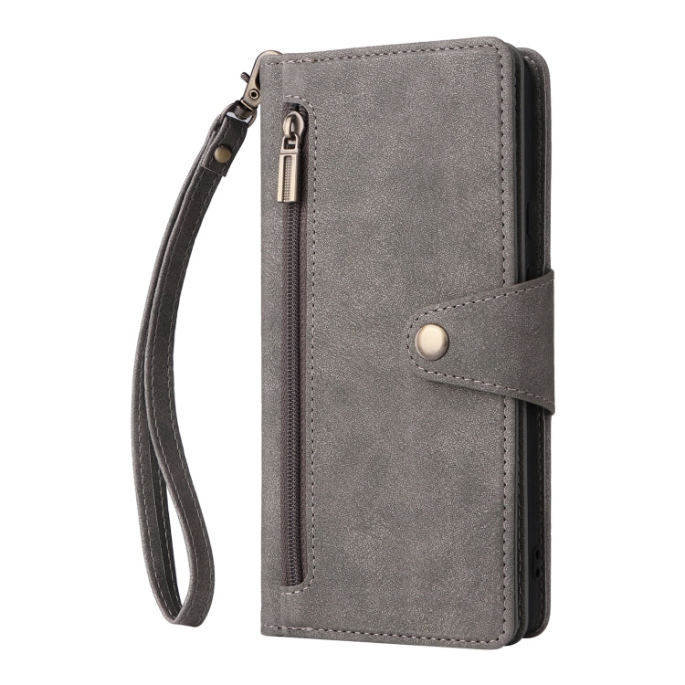 For Google Pixel 6 Rivet Buckle 9 Cards Three Fold Leather Phone Case