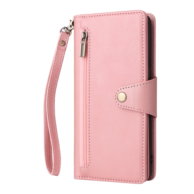 For Google Pixel 6 Rivet Buckle 9 Cards Three Fold Leather Phone Case