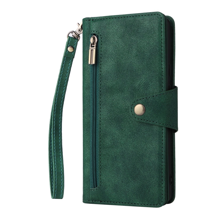 For Google Pixel 6 Rivet Buckle 9 Cards Three Fold Leather Phone Case
