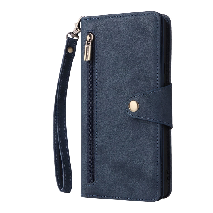 For Google Pixel 6 Pro Rivet Buckle 9 Cards Three Fold Leather Phone Case